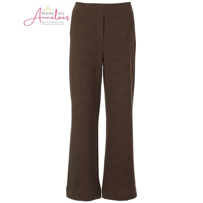 Enjoy Broek bloem jaquard 416137 - Donker bruin Enjoy Broek bloem jaquard 416137 - Donker bruin
