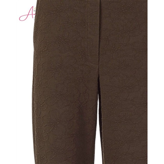 Enjoy Broek bloem jaquard 416137 - Donker bruin Enjoy Broek bloem jaquard 416137 - Donker bruin