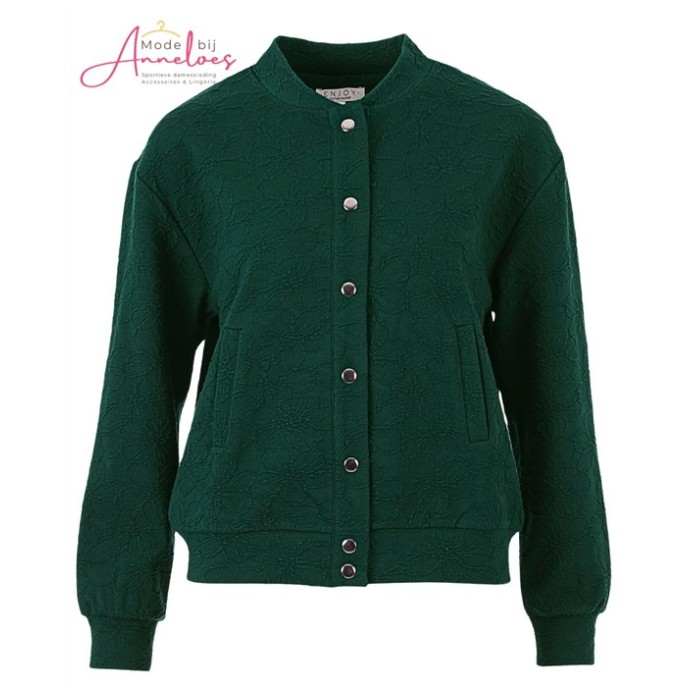 Enjoy Bomber jasje bloem borduring416136 - Groen Bottle Enjoy Bomber jasje bloem borduring416136 - Groen Bottle