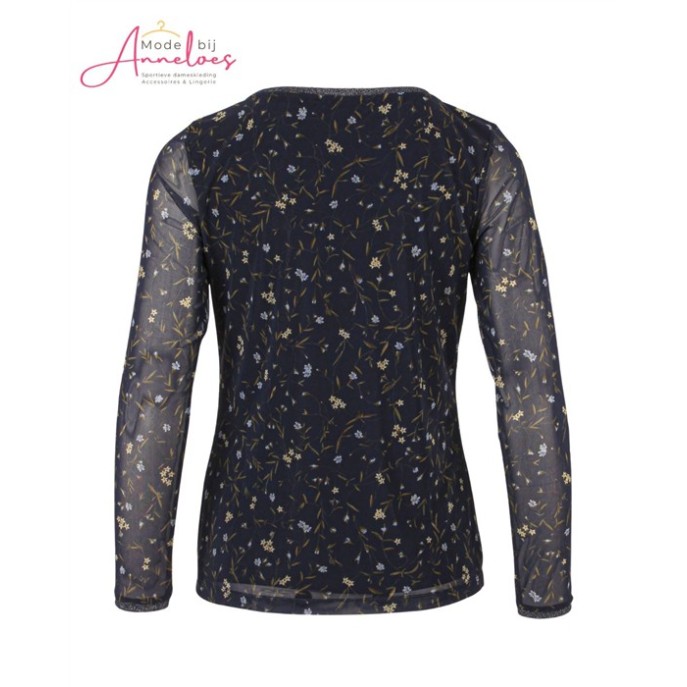 Enjoy Top mesh bloemprint 166743 - Navy print Enjoy Top mesh bloemprint 166743 - Navy print