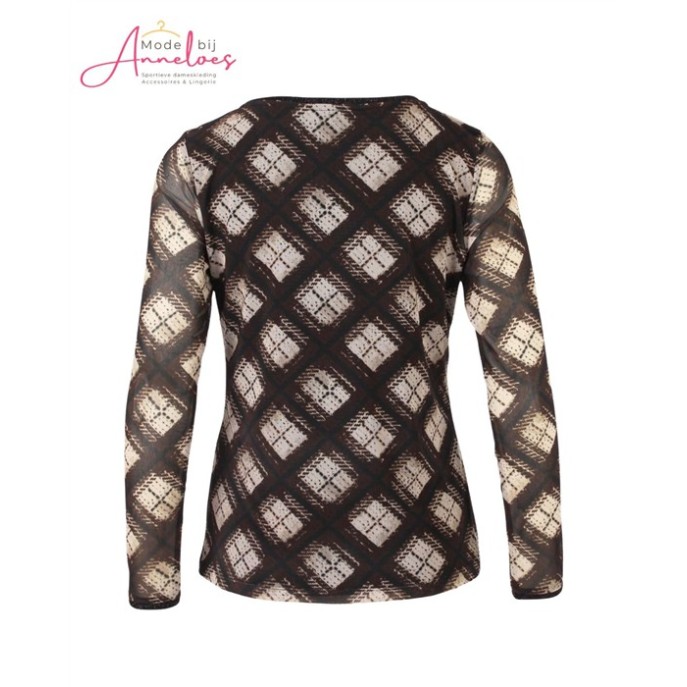 Enjoy Top mash ruit print 166071 - Zwart