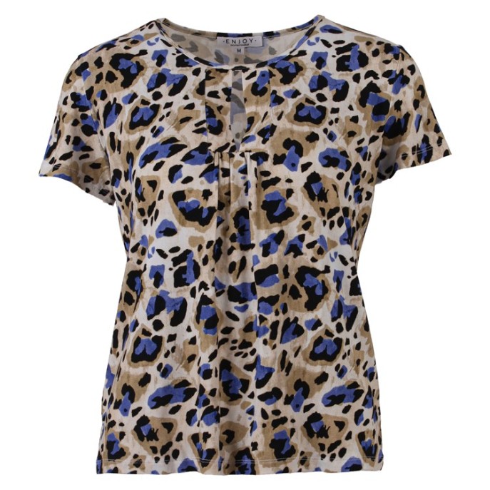 Enjoy shirt panterprint Blauw zand