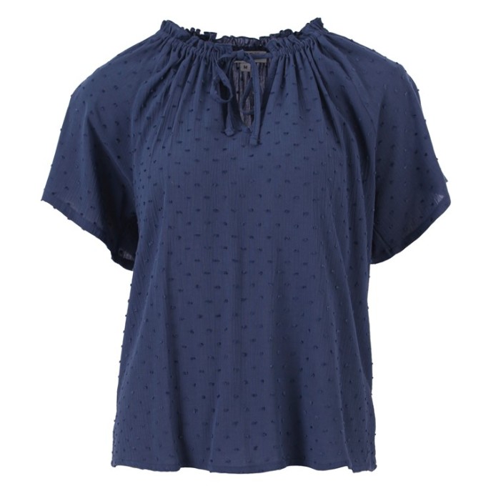 S Enjoy Blouse KM structuur - Jeans