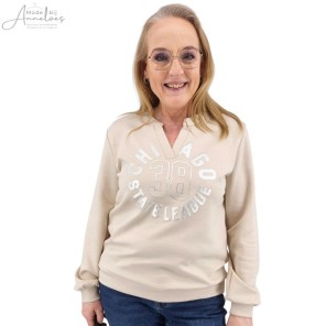 Enjoy Sweater Chicago opdruk - Zand