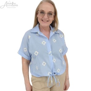 Enjoy Blouse borduur Blue
