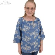 S Enjoy Blouse paisley borduur Jeans ecru