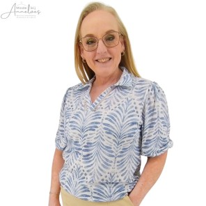 Enjoy Blouson 183251 shirt pofmouw kraag Jeans print