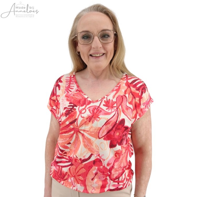 S Enjoy Blouson kapmouw Rood print
