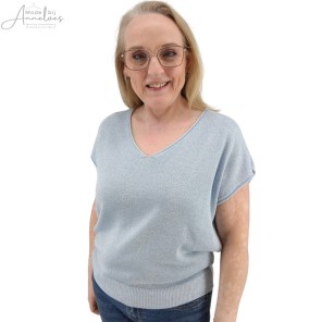 Enjoy Pullover lurex vhals Blue