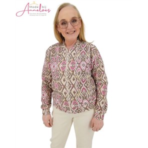 Enjoy Bomber jasje print - Taupe Enjoy Bomber jasje print - Taupe