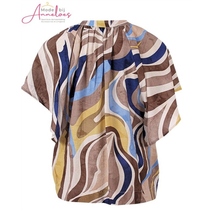 Enjoy Top vleermuismouw 506312 aop Licht blauw