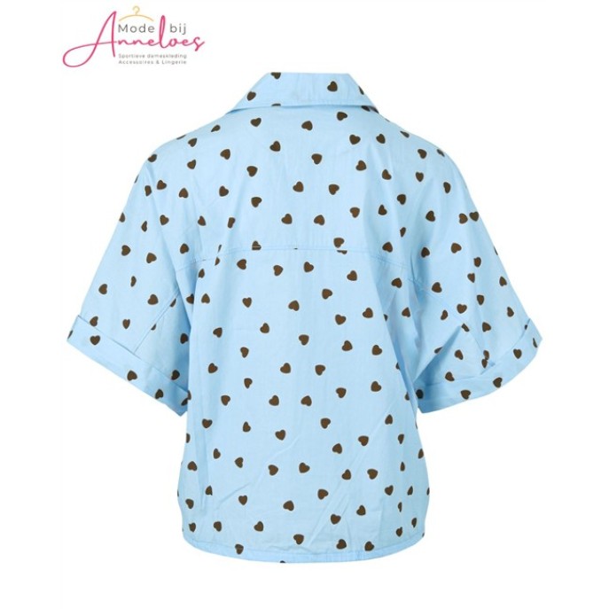 Enjoy Blouse KM 503617 hartjes bies Blauw