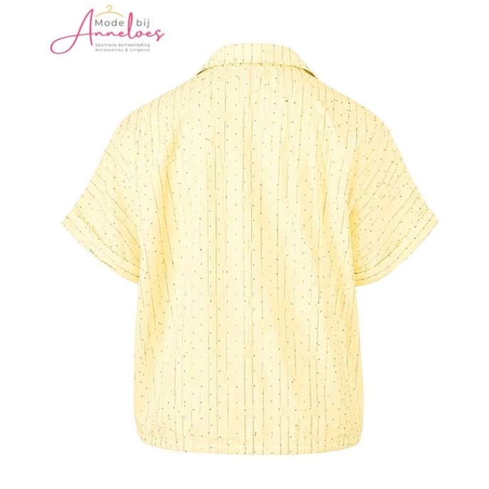 Enjoy Blouse strepen/strass 503621 licht geel