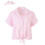 Enjoy Blouse strepen/strass 503621 rose