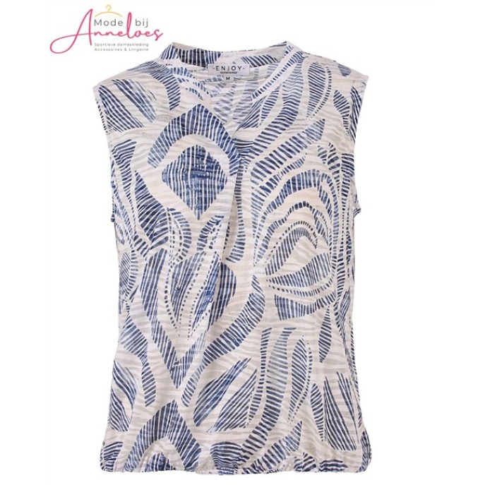 Enjoy top grafische streepje 183604 Indigo
