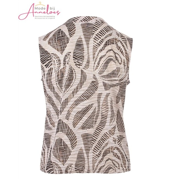 Enjoy top grafische streepje 183604 Donker bruin