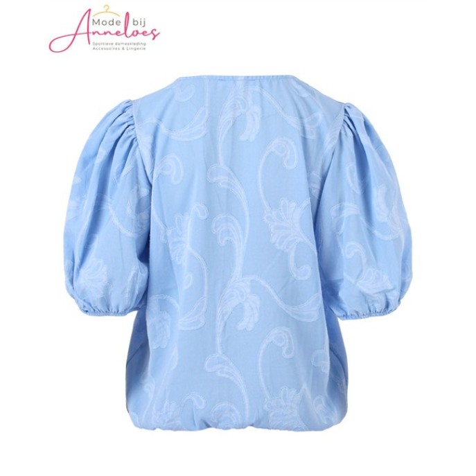 Enjoy Blouson korte pofmouw 127635 Licht blauw