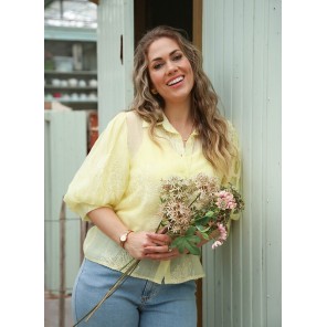 Enjoy Blouse borduring 127516 Geel Enjoy Blouse borduring 127516 Geel