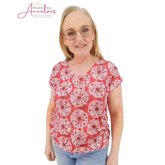 Enjoy T-shirt batik print 183601 Rood