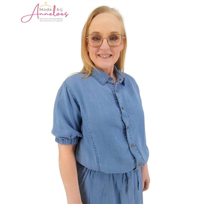 Enjoy Blouse bomber tencel 938024 licht demin blauw