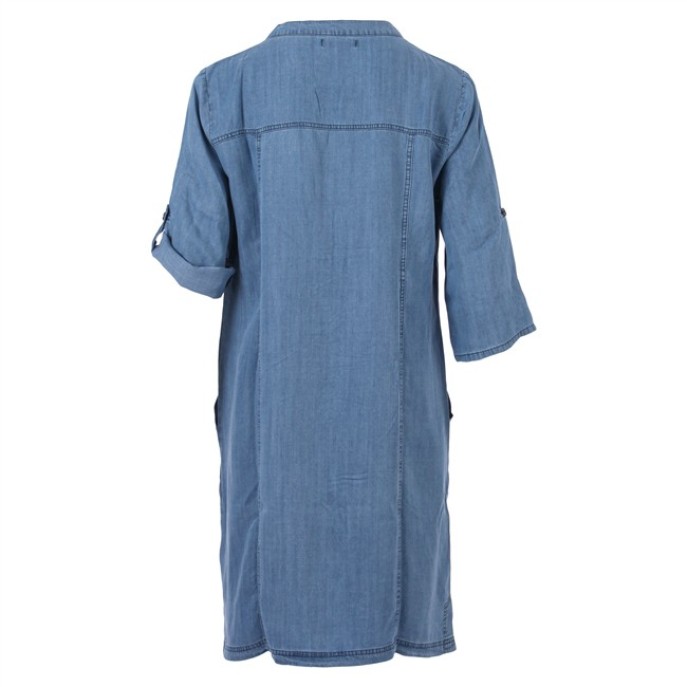 Enjoy Jurk 3/4 mouw tencel 93999 Blauw Enjoy Jurk 3/4 mouw tencel 93999 Blauw