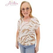 Z Enjoy top batik dierenprint 472908 Taupe