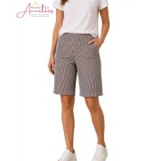 Enjoy Bermuda short strepen 923822 donker bruin
