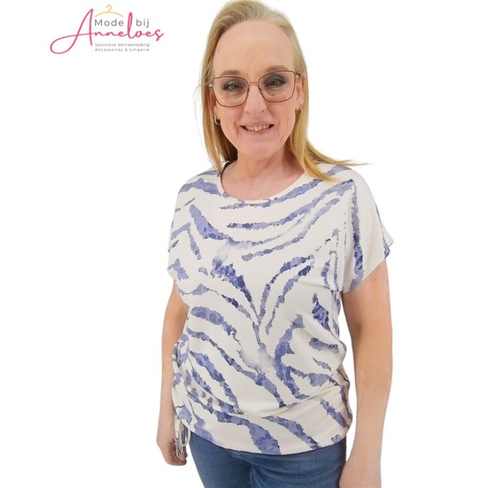 Enjoy tshirt Batik dierenprint 472908 jeans blauw