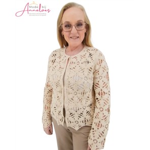 Enjoy Vest 892160 opengewerkt Beige