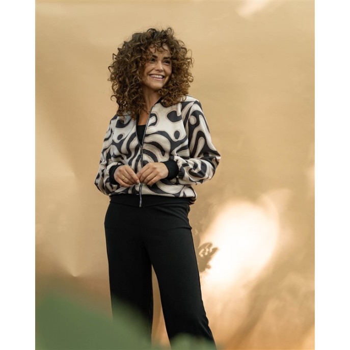 FOS bomber Jasje 7569 Bambi lines Zwart zand