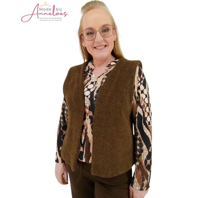 W FOS Gilet Margriet Duffel Bruin W FOS Gilet Margriet Duffel Bruin