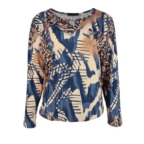 FOS T-shirt 7604 Mimi panter Navy print