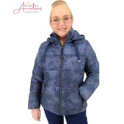 District winterjack Selva print Denim blauw