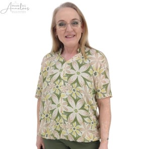 FOS blouse Doortje spiraal Army print