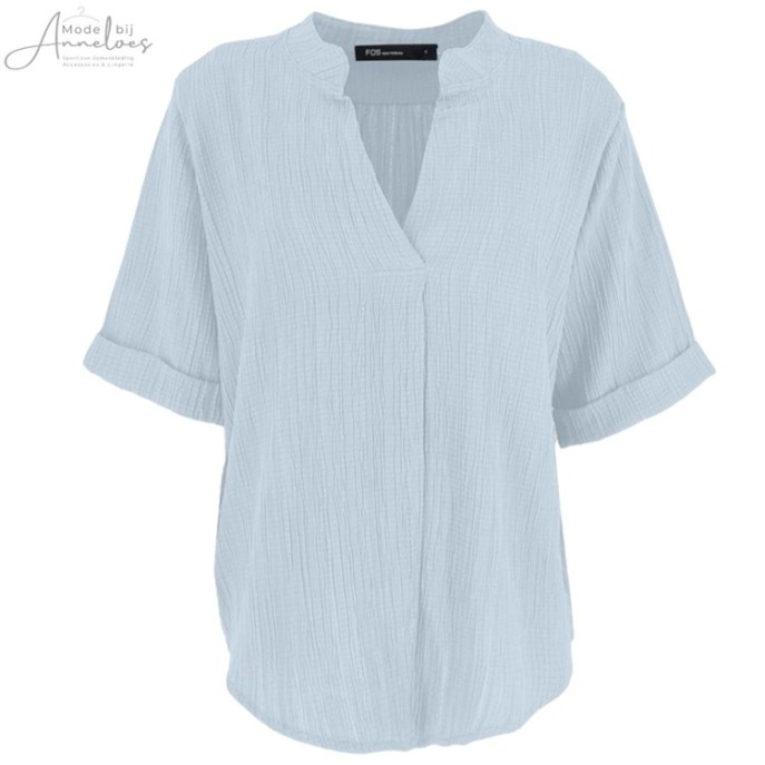 Z FOS Blouse 3/4 mouw boomschors - Licht blauw