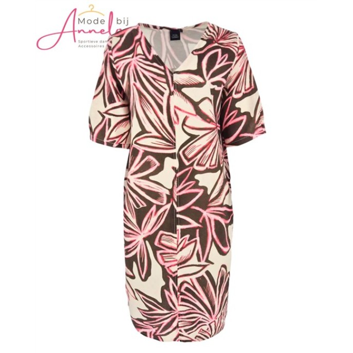 Fos Dames Jurk Linde Leave Grande -7816 - Framboos Fos Dames Jurk Linde Leave Grande -7816 - Framboos