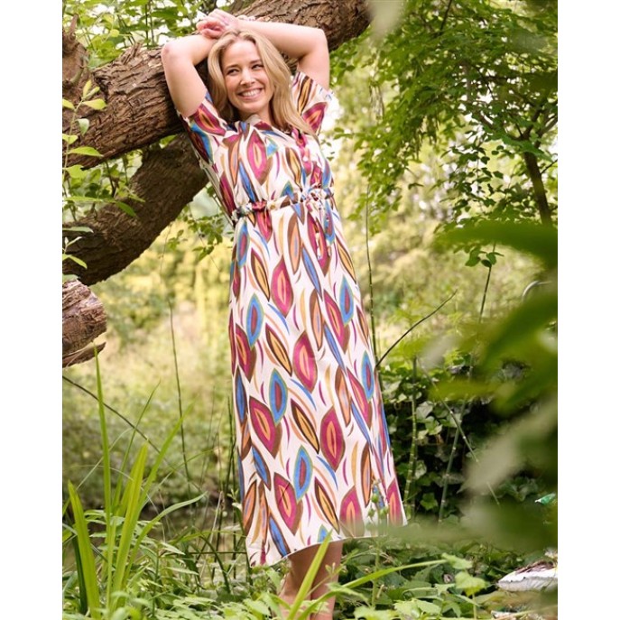 Fos Dames Jurk Lalia Colourful - 7847 - Plum Fos Dames Jurk Lalia Colourful - 7847 - Plum