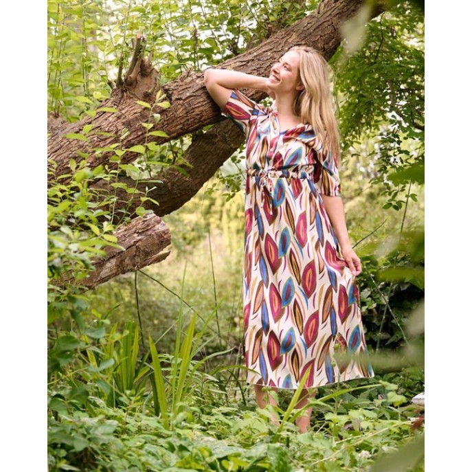 Fos Dames Jurk Lalia Colourful - 7847 - Plum Fos Dames Jurk Lalia Colourful - 7847 - Plum