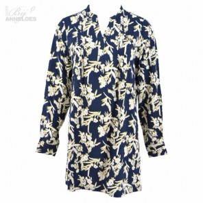Tuniek blouse print - Marine ecru lime