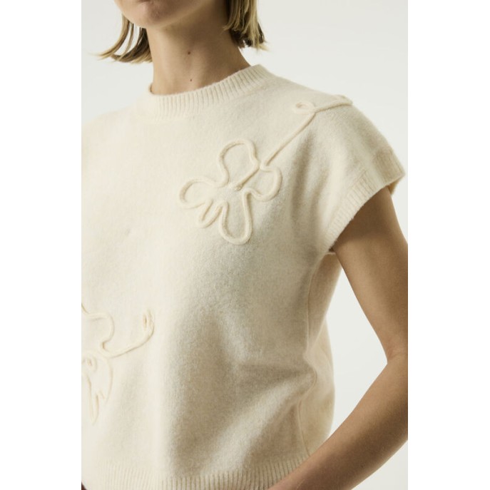 Garcia Pullover KM Borduring Ecru Garcia Pullover KM Borduring Ecru