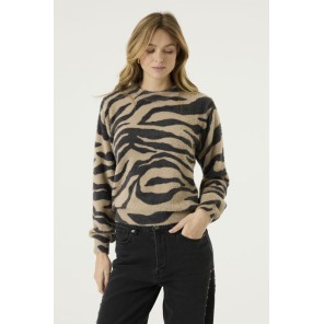 Garcia Pullover animal Antraciet zand