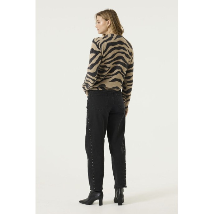 Garcia Pullover animal Antraciet zand Garcia Pullover animal Antraciet zand