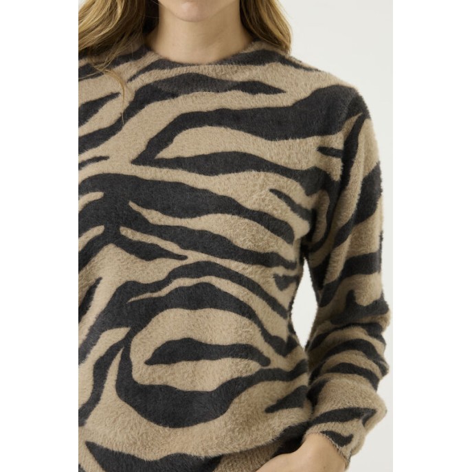 Garcia Pullover animal Antraciet zand Garcia Pullover animal Antraciet zand