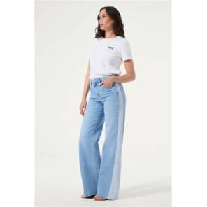 GRACE KARIN Dames wijde pijpen enkelbroek met zakken casual losse split flowy palazzo broek, Zwart, S