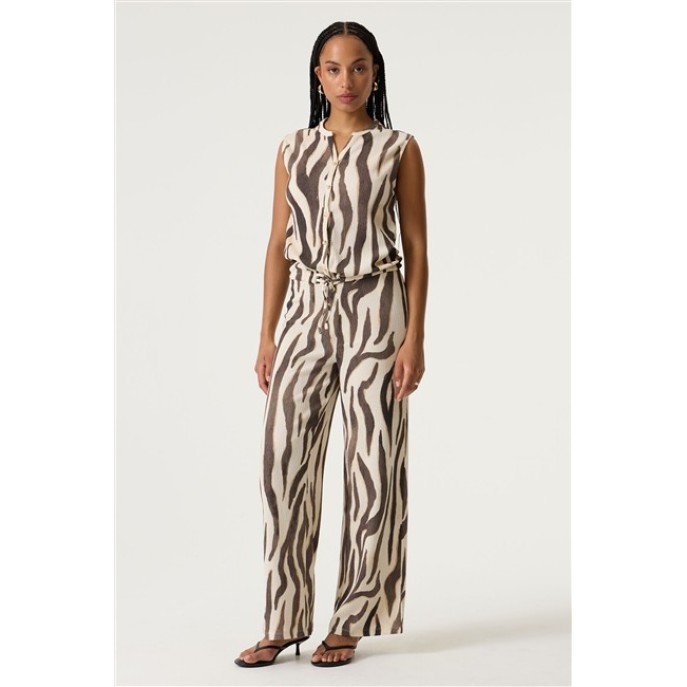 Garcia Broek Tijger print Q260110 Turteldove Bruin