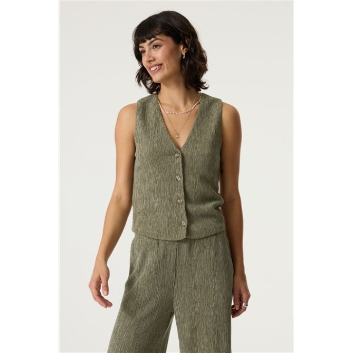 Garcia Geknoopt Gilet R260290 Olive Breeze