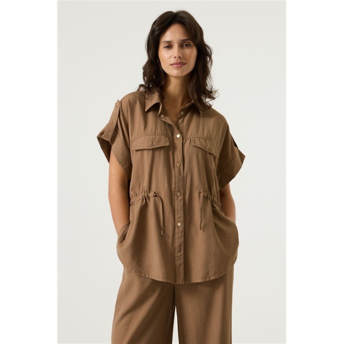 Garcia Blouse 260096 Kraag Taupe