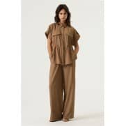 Garcia broek 260114 wijde pijp Taupe Garcia broek 260114 wijde pijp Taupe