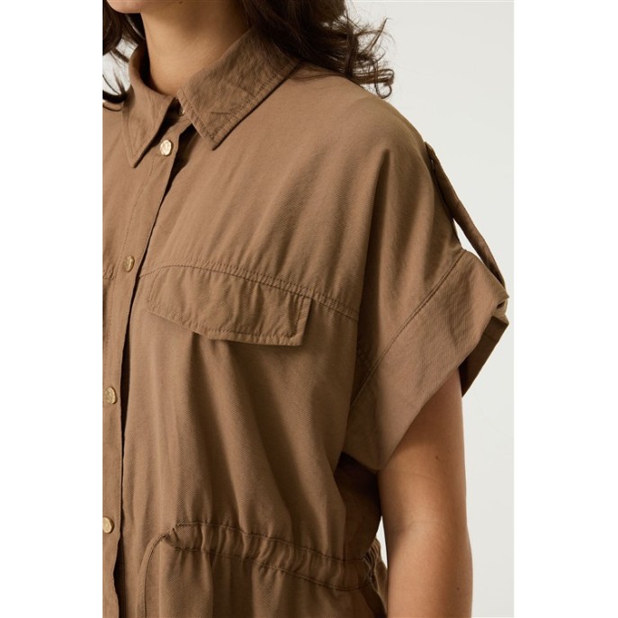 Garcia Blouse 260096 Kraag Taupe