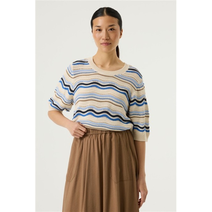 Garcia truitje 260044 golfstreep Blauw multi Garcia truitje 260044 golfstreep Blauw multi